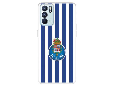 Carcasa para OPPO Reno6 Del Fútbol Club Oporto Escudo Rayas Licencia Oficial Fútbol Club Oporto OPPO Transparente