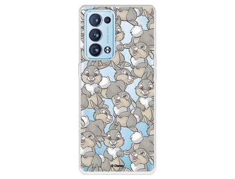 Carcasa para OPPO Reno6 Pro Oficial De Disney Tambor Patrones Bambi OPPO Transparente