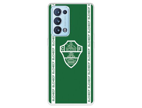 Carcasa para OPPO Reno6 Pro Del Elche Cf Escudo Fondo Verde Escudo Fondo Verde Licencia Oficial Elche Cf OPPO Transparente