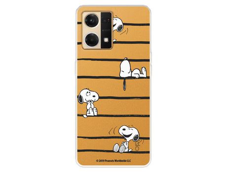 Carcasa para OPPO Reno 7 4G Oficial De Peanuts Snoopy Rayas Snoopy OPPO Transparente