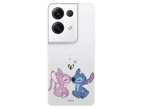 Carcasa para OPPO Reno 8 Pro Oficial De Disney Angel & Stitch Beso Lilo & Stitch OPPO Transparente