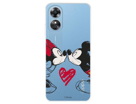 Carcasa para OPPO A17 Oficial De Disney Mickey Y Minnie Beso Clásicos Disney OPPO Transparente