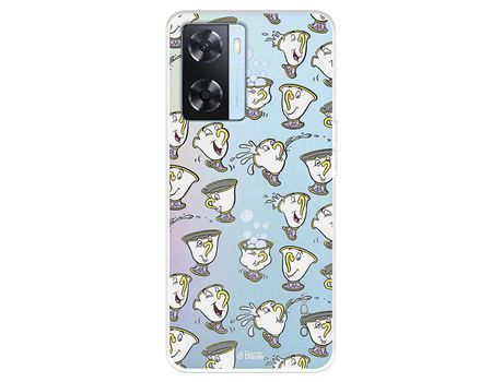 Carcasa para OPPO A57S Oficial De Disney Chip Potts Siluetas La Bella Y La Bestia OPPO Transparente