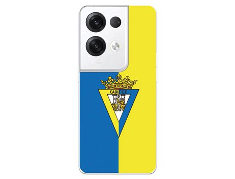 Carcasa para OPPO Reno 8 Pro Del Cádiz Cf Escudo Fondo Bicolor Licencia Oficial Cádiz Cf OPPO Transparente