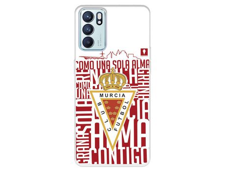 Carcasa para OPPO Reno6 Del Real Murcia Escudo Fondo Blanco Licencia Oficial Real Murcia OPPO Transparente