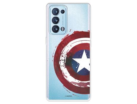 Carcasa para OPPO Reno6 Pro Oficial De Marvel Capitán América Escudo Transparente Marvel OPPO Transparente