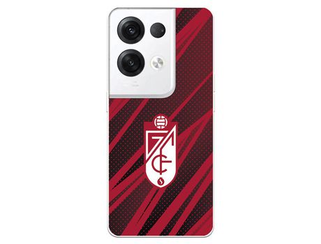 Carcasa para OPPO Reno 8 Pro Del Granada Cf Escudo Líneas Rojas Y Negras Licencia Oficial Granada Cf OPPO Transparente