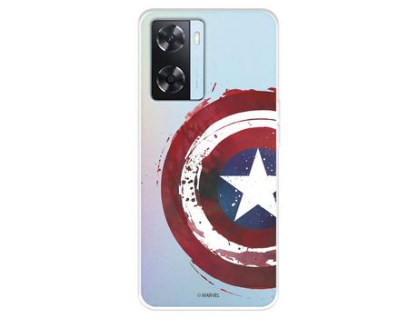 Carcasa para OPPO A57S Oficial De Marvel Capitán América Escudo Transparente Marvel OPPO Transparente