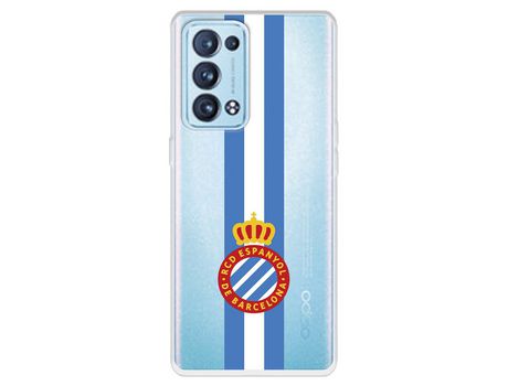 Carcasa para OPPO Reno6 Pro Del Rcd Espanyol Escudo Albiceleste Escudo Albiceleste Licencia Oficial Rcd Espanyol OPPO Transparente