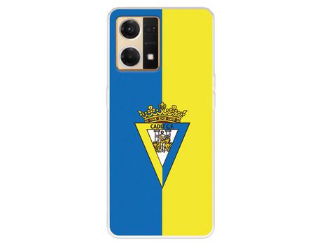 Carcasa para OPPO Reno 7 4G Del Cádiz Cf Escudo Fondo Bicolor Licencia Oficial Cádiz Cf OPPO Transparente