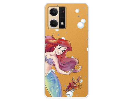 Carcasa para OPPO Reno 7 4G Oficial De Disney Ariel Y Sebastián Burbujas La Sirenita OPPO Transparente