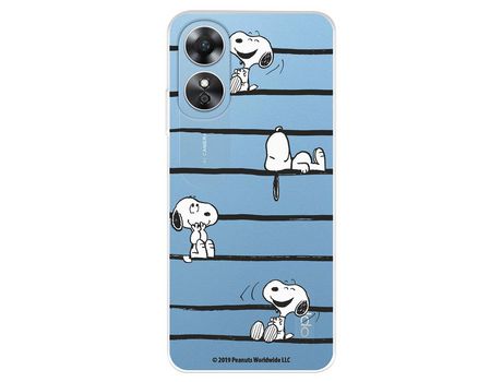 Carcasa para OPPO A17 Oficial De Peanuts Snoopy Rayas Snoopy OPPO Transparente