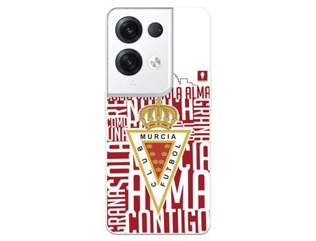 Carcasa para OPPO Reno 8 Pro Del Real Murcia Escudo Fondo Blanco Licencia Oficial Real Murcia OPPO Transparente