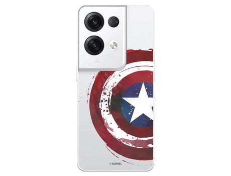 Carcasa para OPPO Reno 8 Pro Oficial De Marvel Capitán América Escudo Transparente Marvel OPPO Transparente