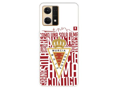 Carcasa para OPPO Reno 7 4G Del Real Murcia Escudo Fondo Blanco Licencia Oficial Real Murcia OPPO Transparente