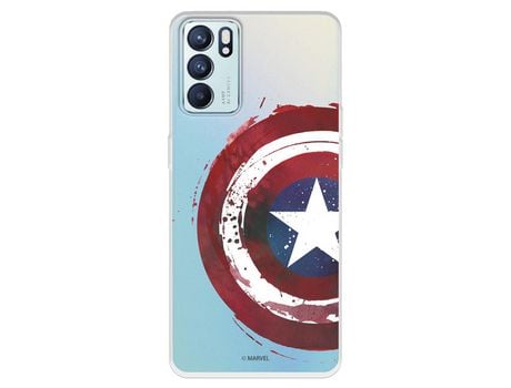 Carcasa para OPPO Reno6 Oficial De Marvel Capitán América Escudo Transparente Marvel OPPO Transparente