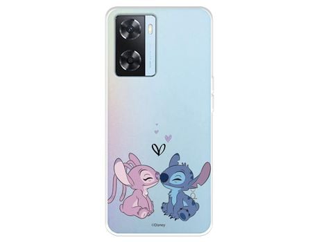 Carcasa para OPPO A57S Oficial De Disney Angel & Stitch Beso Lilo & Stitch OPPO Transparente