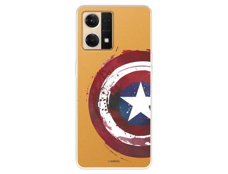 Carcasa para OPPO Reno 7 4G Oficial De Marvel Capitán América Escudo Transparente Marvel OPPO Transparente