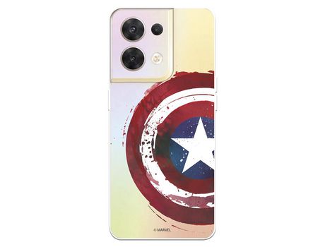 Carcasa para OPPO Reno 8 Oficial De Marvel Capitán América Escudo Transparente Marvel OPPO Transparente