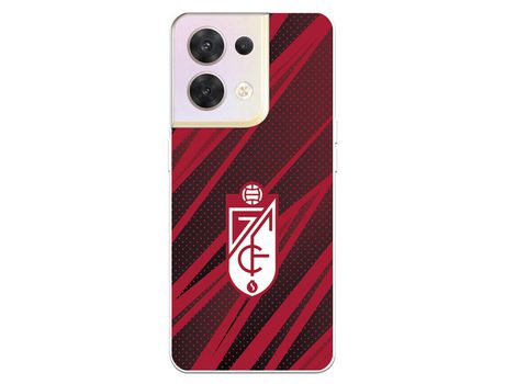 Carcasa para OPPO Reno 8 Del Granada Cf Escudo Líneas Rojas Y Negras Licencia Oficial Granada Cf OPPO Transparente