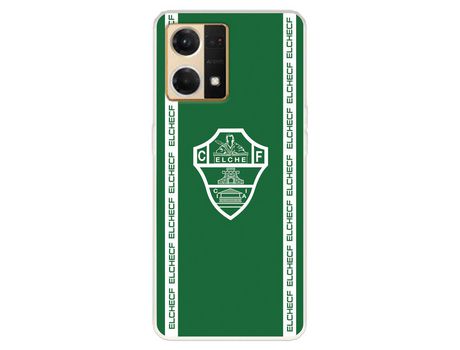 Carcasa para OPPO Reno 7 4G Del Elche Cf Escudo Fondo Verde Licencia Oficial Elche Cf OPPO Transparente