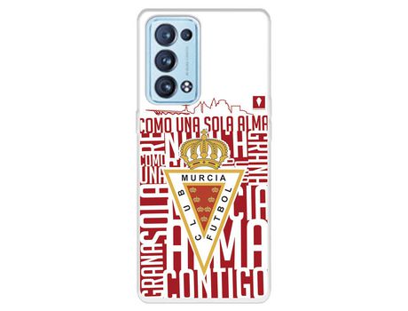 Carcasa para OPPO Reno6 Pro Del Real Murcia Escudo Fondo Blanco Licencia Oficial Real Murcia OPPO Transparente