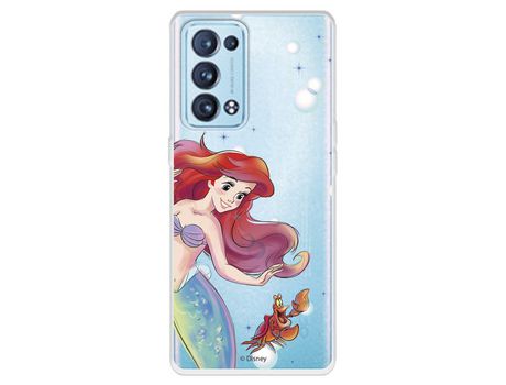 Carcasa para OPPO Reno6 Pro Oficial De Disney Ariel Y Sebastián Burbujas La Sirenita OPPO Transparente