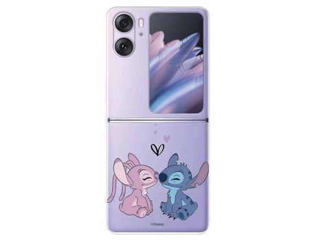 Carcasa para OPPO Find N2 Flip Oficial De Disney Angel & Stitch Beso Lilo & Stitch OPPO Transparente