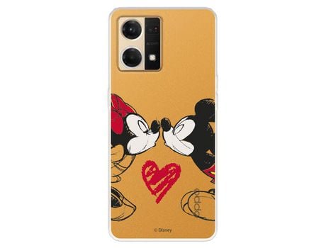 Carcasa para OPPO Reno 7 4G Oficial De Disney Mickey Y Minnie Beso Clásicos Disney OPPO Transparente