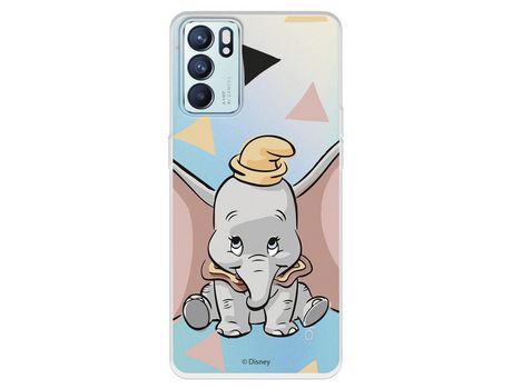 Carcasa para OPPO Reno6 Oficial De Disney Dumbo Silueta Transparente Dumbo OPPO Transparente