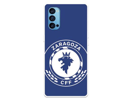 Carcasa para OPPO Reno4 4G Del Zaragoza Cf Femenino Escudo Grande Fondo Azul Licencia Oficial Zaragoza Cf Femenino OPPO Transparente