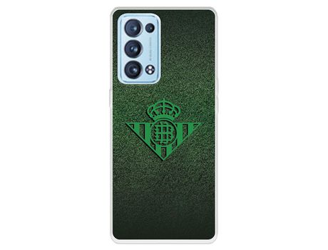 Carcasa para OPPO Reno6 Pro Del Betis Escudo Verde Fondo Trama Licencia Oficial Real Betis Balompié OPPO Transparente