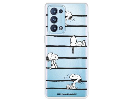 Carcasa para OPPO Reno6 Pro Oficial De Peanuts Snoopy Rayas Snoopy OPPO Transparente