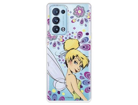 Carcasa para OPPO Reno6 Pro Oficial De Disney Campanilla Flores Peter Pan OPPO Transparente