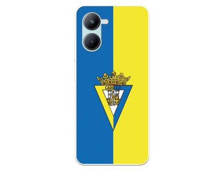 Carcasa para REALME C33 Del Cádiz Cf Escudo Fondo Bicolor Licencia Oficial Cádiz Cf REALME Transparente