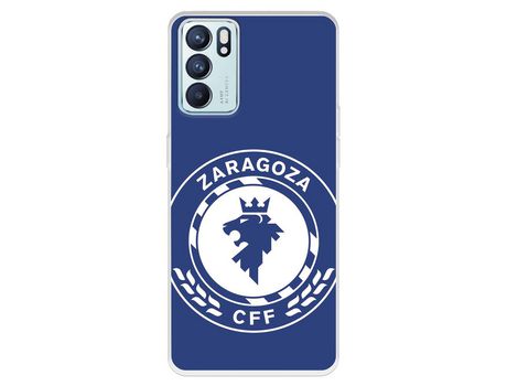 Carcasa para OPPO Reno6 Del Zaragoza Cf Femenino Escudo Grande Fondo Azul Licencia Oficial Zaragoza Cf Femenino OPPO Transparente