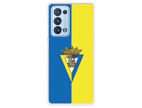 Carcasa para OPPO Reno6 Pro Del Cádiz Escudo Fondo Bicolor Licencia Oficial Cádiz Cf OPPO Transparente