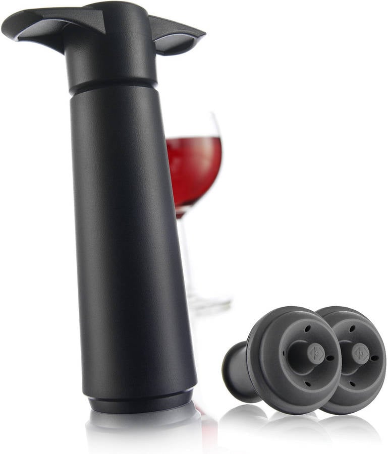 Vacuvin 09814606 Bomba de con 2 tapones color negro pack 1 unidad wine