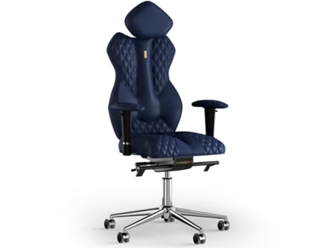 Silla de Oficina KULIK SYSTEM Royal Stitching PU Cuero (Azul -130x50x50cm)