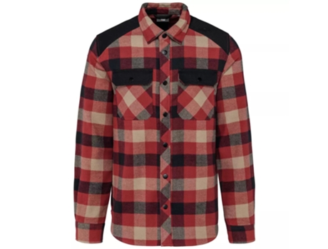 Camisa de Hombre WK. DESIGNED TO WORK Cuadros Bolsillos Rojo (4XL)