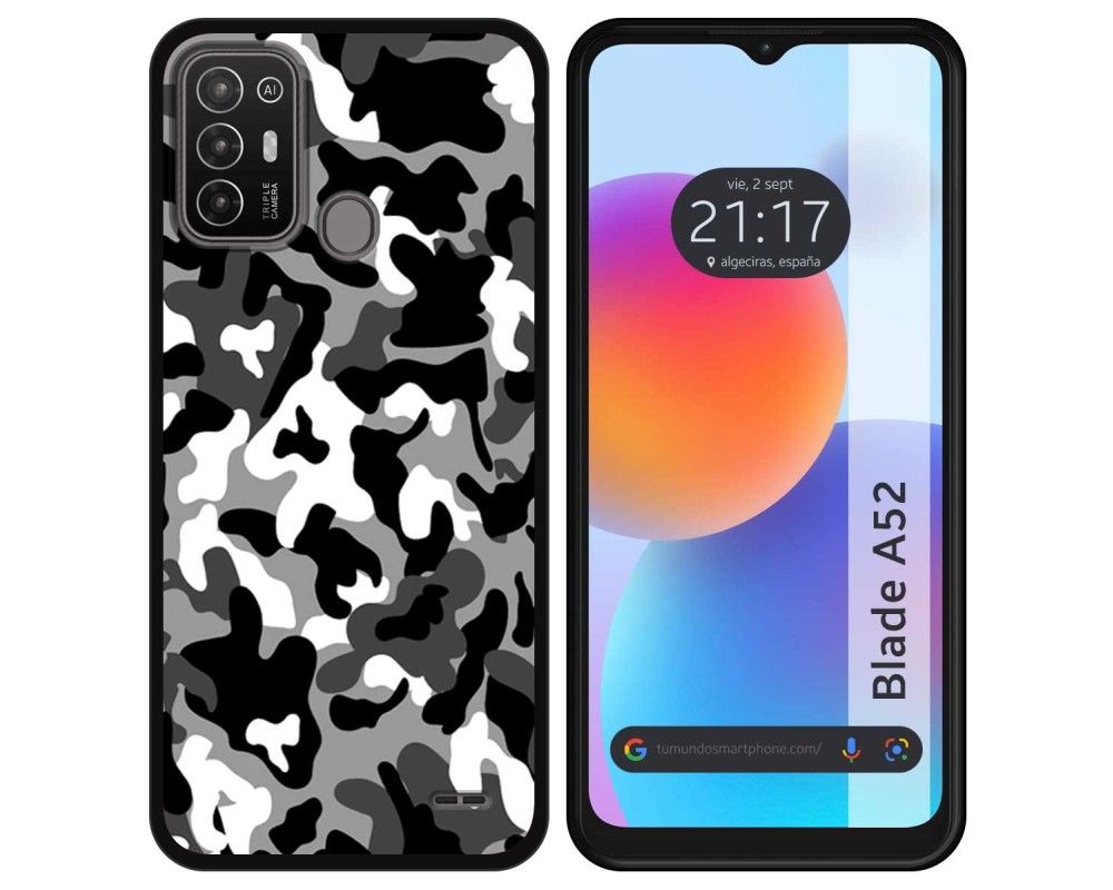 Carcasa ZTE Blade A52 TUMUNDOSMARTPHONE Dibujos Snow Camuflaje Multicolor