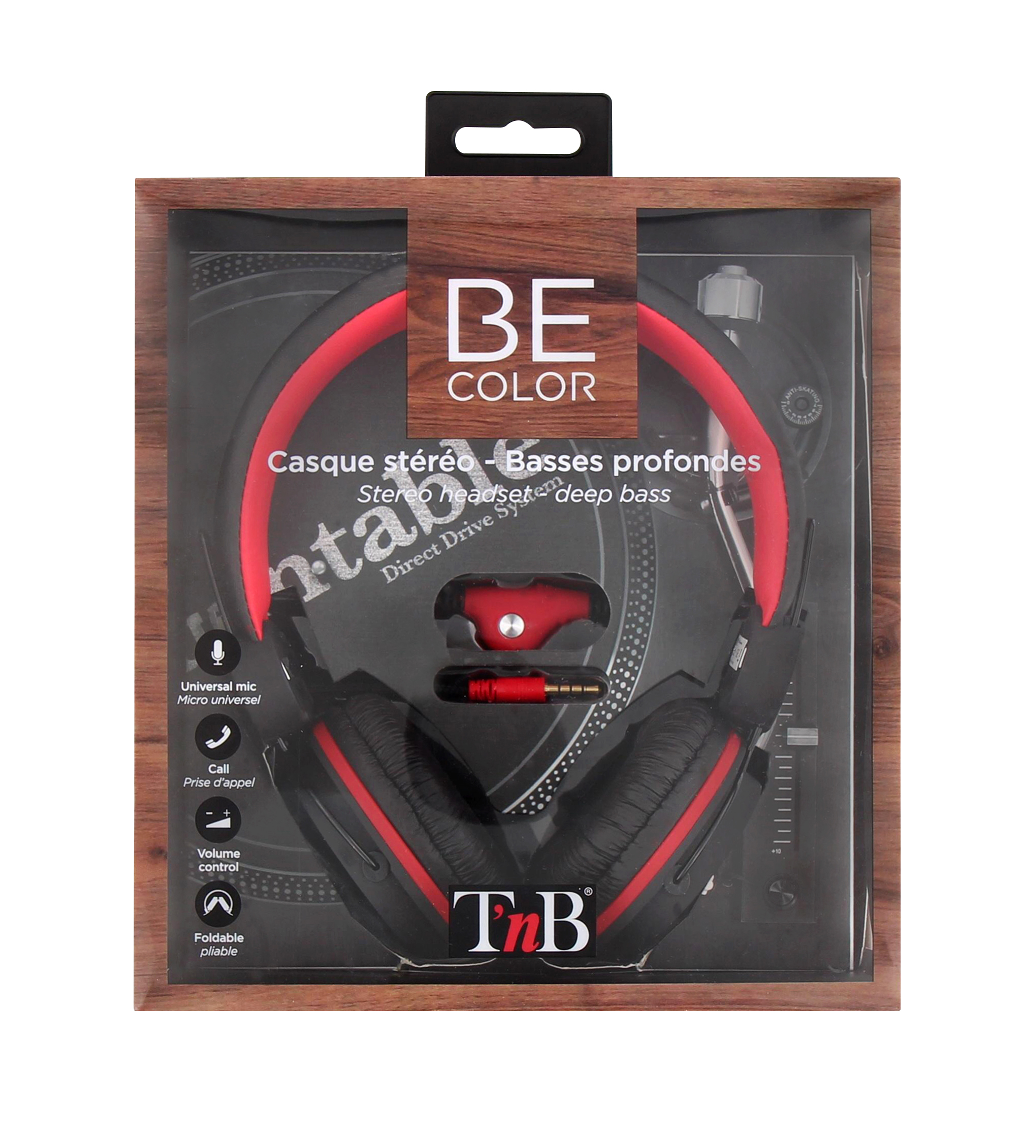 Nb Csbcvinyle Peatones auriculares negrorojo tnb be color vinyle con cable csbcvynyle on ear vinilo –