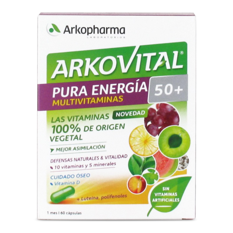 Complemento Alimentar ARKOPHARMA Arkovital Pura Energia 50+ (60 capsulas)