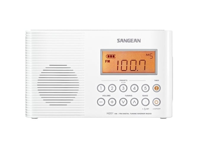 Sangean H201 Radio impermeable blanco h201w receptor fmamrds y amfm