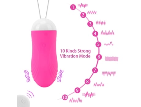 Vibrador de control remoto inalámbrico con 10 modos de vibración para mujeres (rojo rosa) VEANXIN