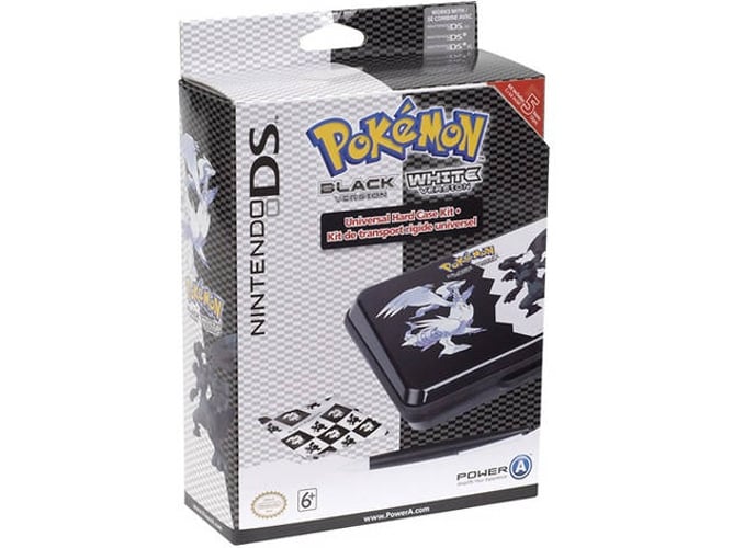 Bg Games Nds hard case kit pokemon nintendo ds carcasa color negro y blanco funda