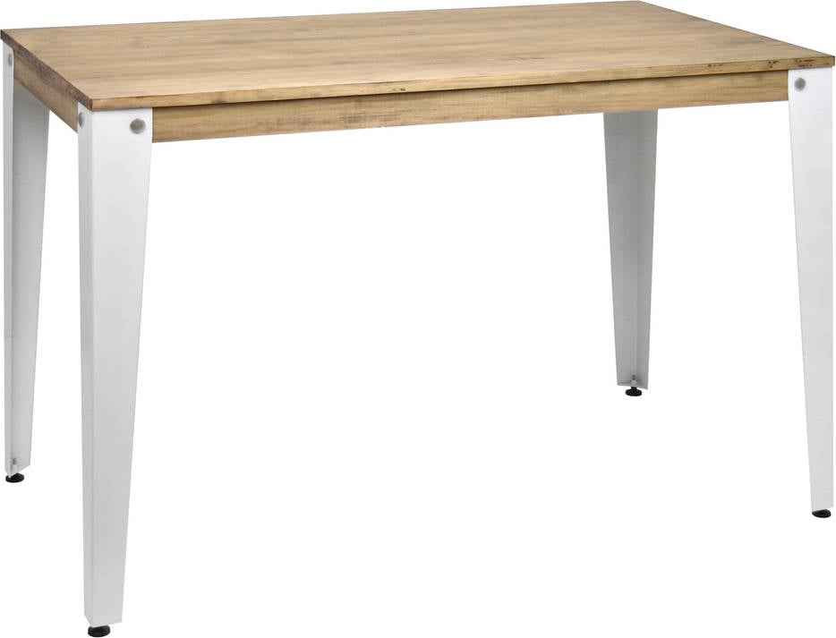 Mesa de Comedor DS MUEBLES Lunds (Blanco - 80x140x75,5 cm - Madera y Metal)