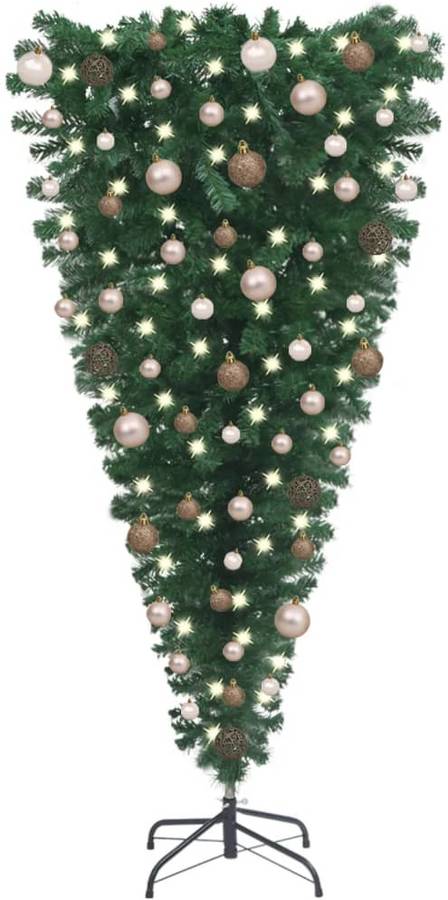 Árbol de Navidad VIDAXL con Luces LED y Bolas (Verde - 90x180 cm)