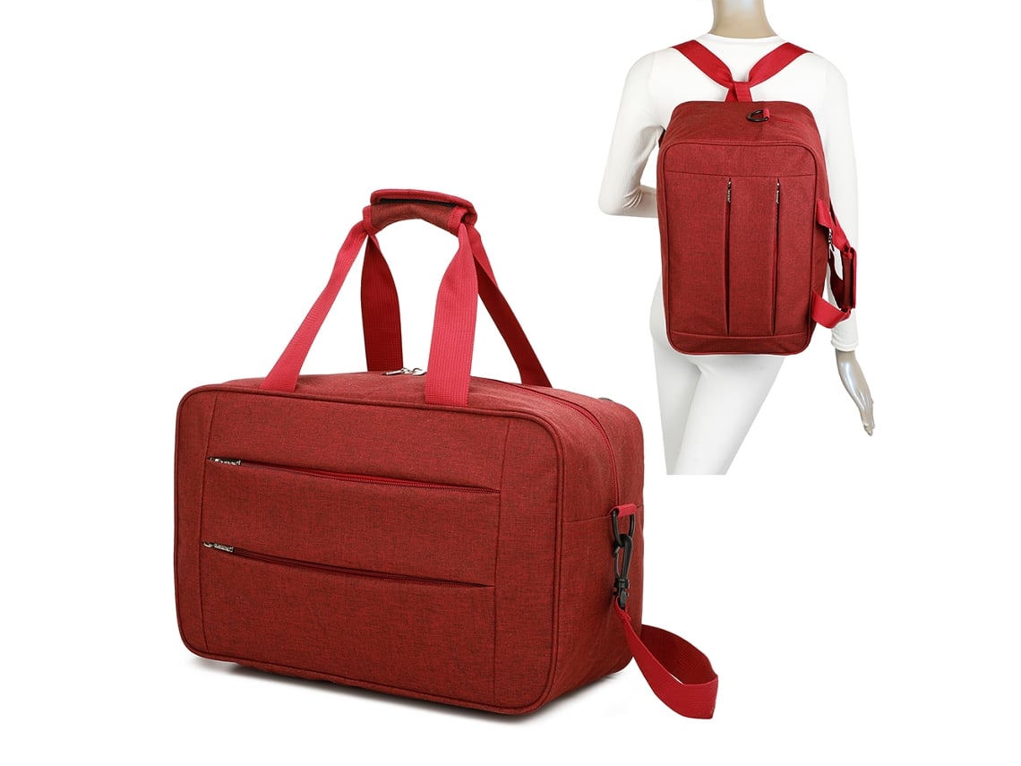 Maleta de Cabina RAYKONG Convertible En Mochila Ryanair Rojo (40 x