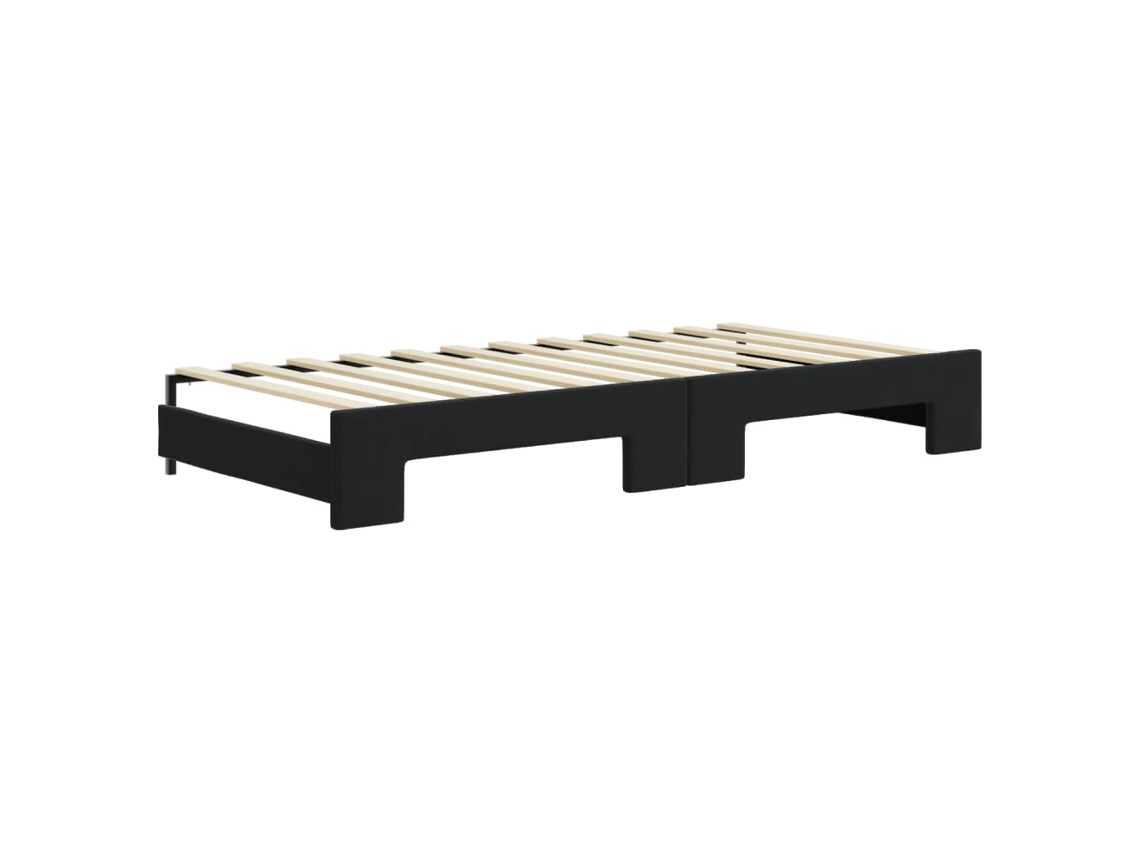 VidaXL Sofá cama nido con colchón terciopelo negro 90x200 cm